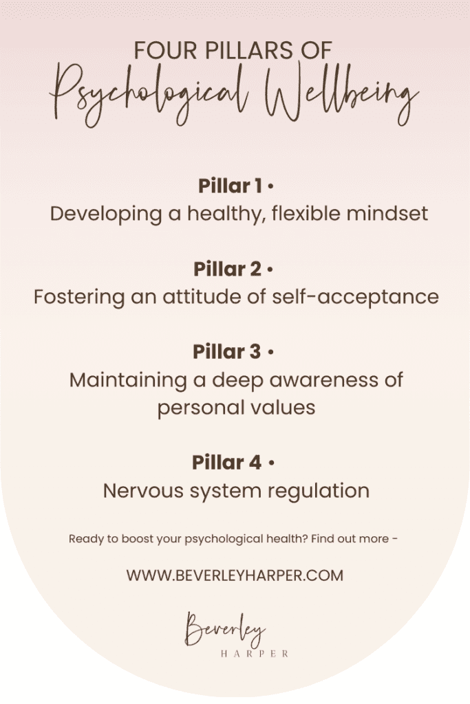 Intro to Beverley Harper's Four Pillars of Psychological Wellbeing.